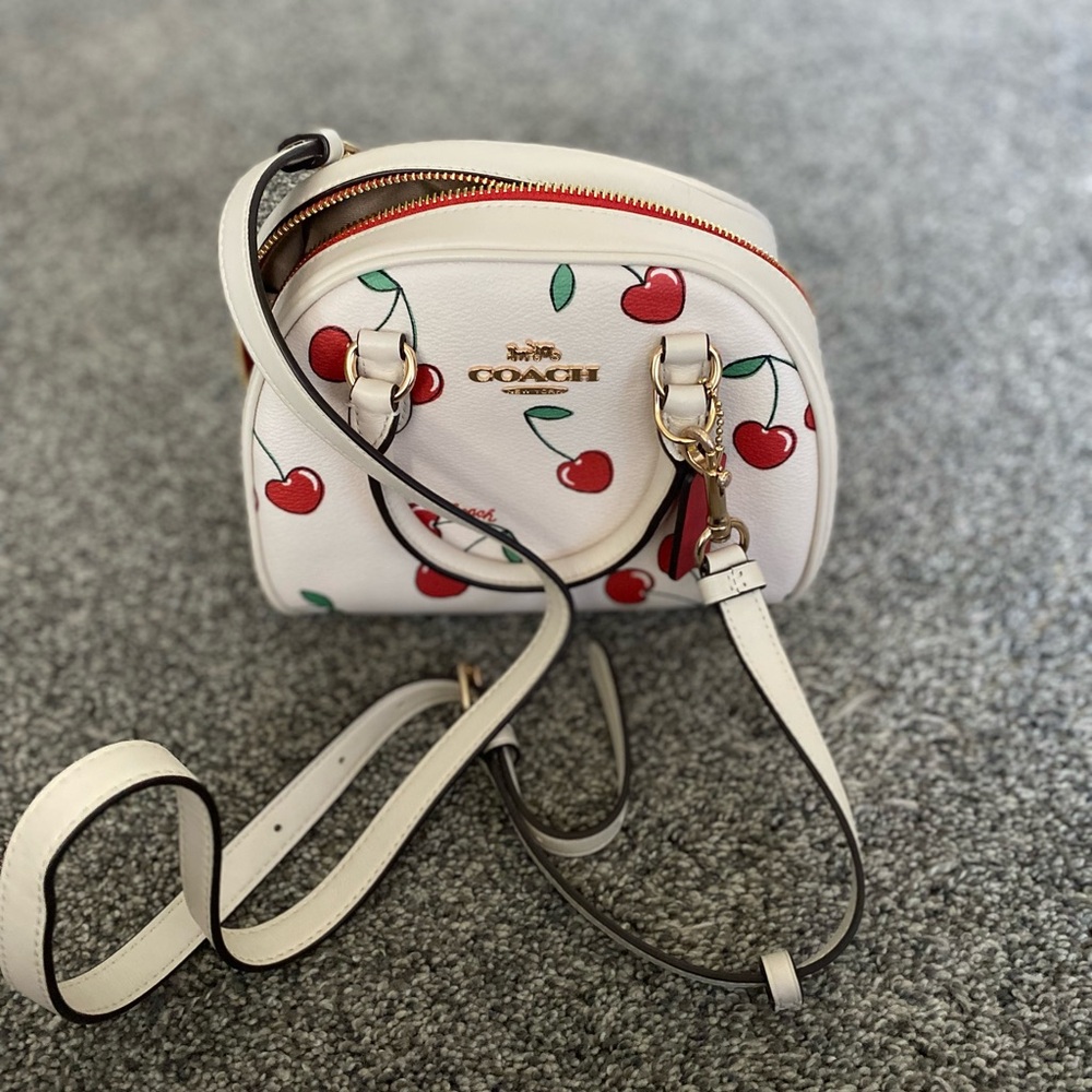 Coach White Cherry Print Crossbody Bag